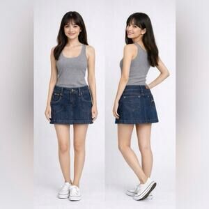 Billabong Blue Denim Jean Mini Micro Skirt Size 3